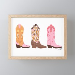 Pink Cowboy Boots  Framed Mini Art Print