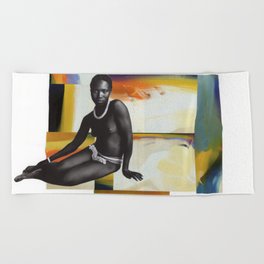 Woman In Color Beach Towel