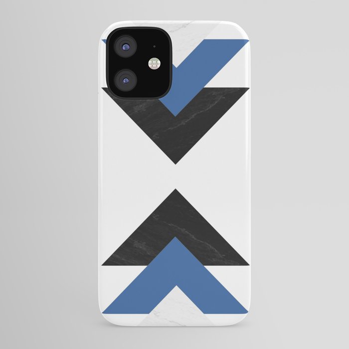 Forward Marble Blue Arrows Collage Pattern iPhone Case