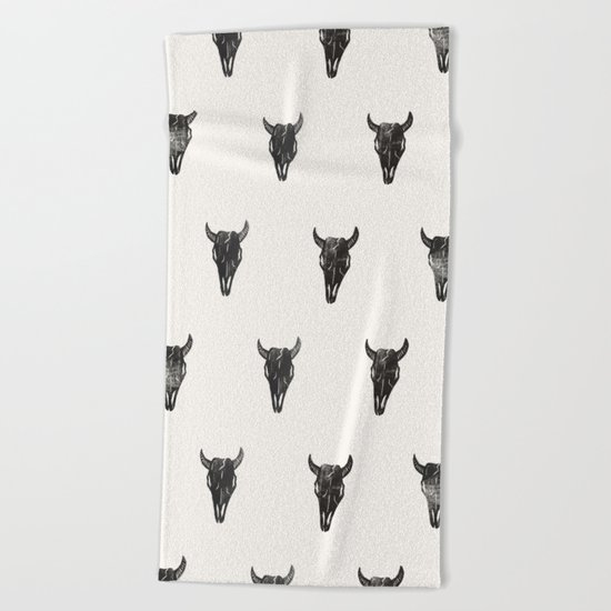 Stamped Skull Beach Towel