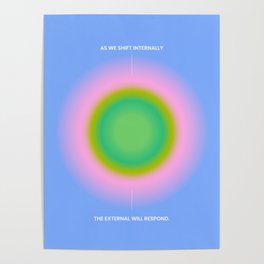 As We Shift Internally Gradient Art Print Blue Poster