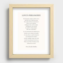 Love's Philosophy by Percy B. Shelley Recessed Framed Print
