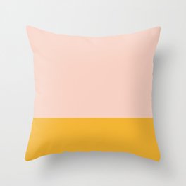 Blush Pink and Mustard Yellow Minimalist Color Block Throw Pillow