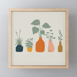 Cat and Plant 9 Framed Mini Art Print