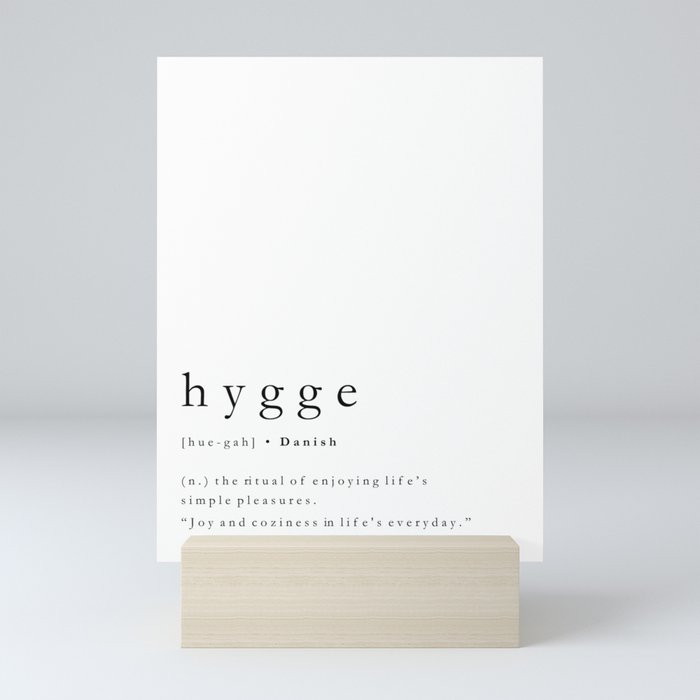 Hygge Minimalist Typography Definition Mini Art Print