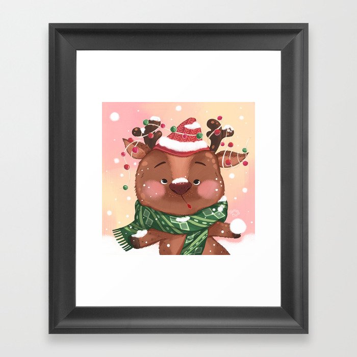 Red Nosed Reindeer Framed Art Print
