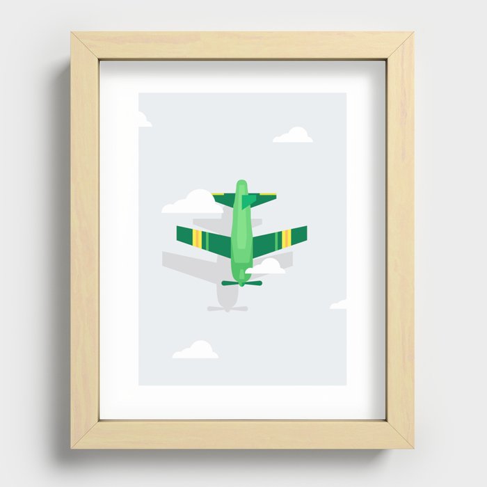 Green Plane High Sky Recessed Framed Print