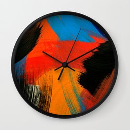 Abstract background. Acrylic colors. Painting on canvas. Handmade, hand drawn. Fine art, artwork, display, texture concept. Modern, contemporary art. Wall Clock