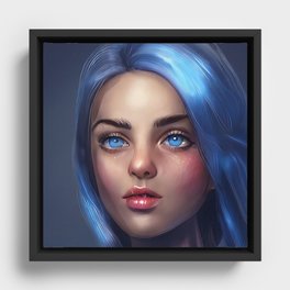 Bleu Magical Hero Girl Framed Canvas