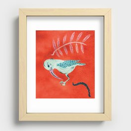 Tropical Jungle Blue Bird Recessed Framed Print