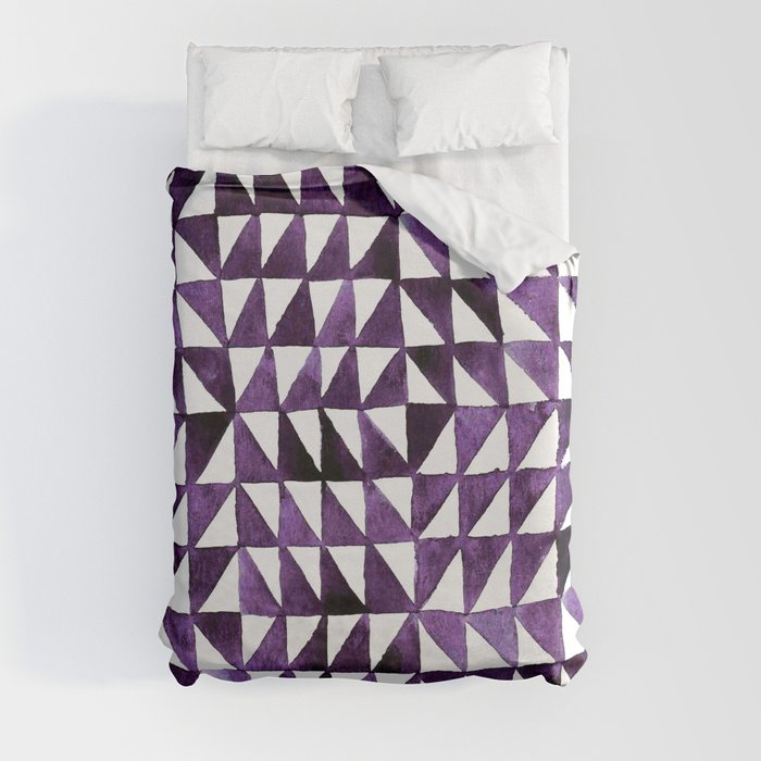 Triangle Grid purple Duvet Cover