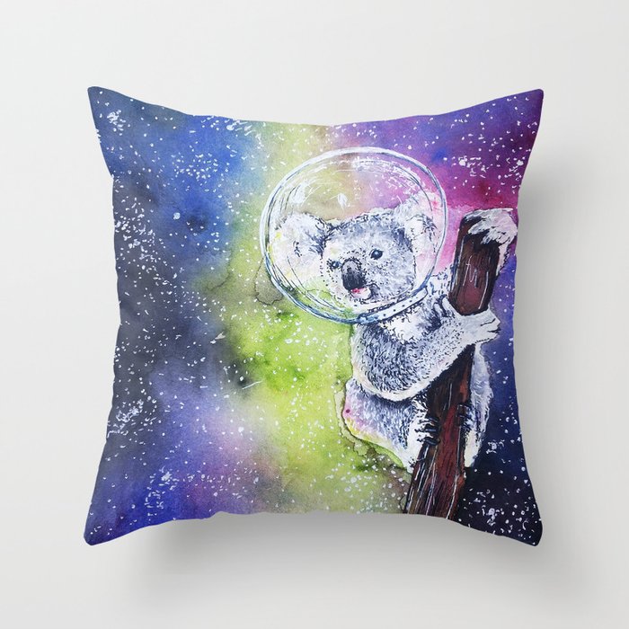 A KOALIFIED Astronaut Throw Pillow