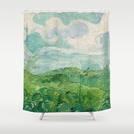 Green Wheat Fields, Auvers, 1890, Vincent van Gogh Shower Curtain