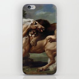 A Lion Attacking a Horse iPhone Skin