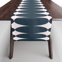 Retro Round Pattern - Dark Blue Table Runner