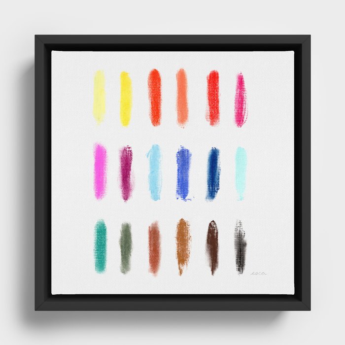 Pastel Color Swatches  Framed Canvas