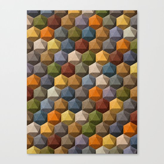 icosahedron multicolor Canvas Print