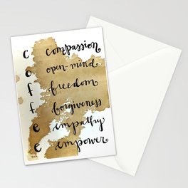 Coffee Values Stationery Card