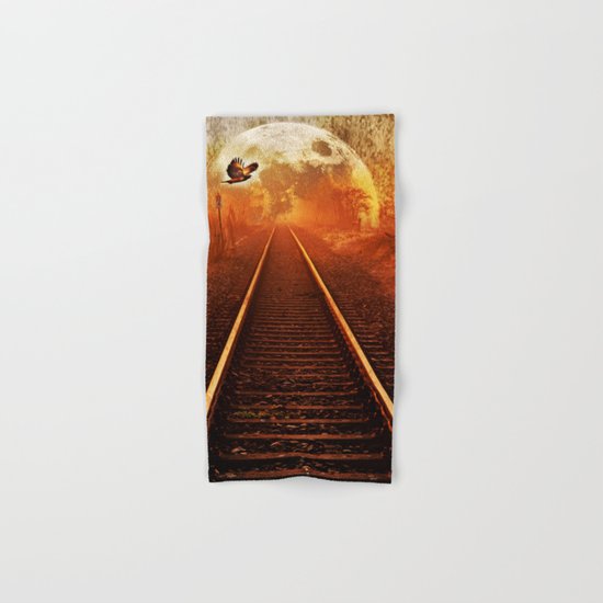 Railway to the moon Hand & Bath Towel