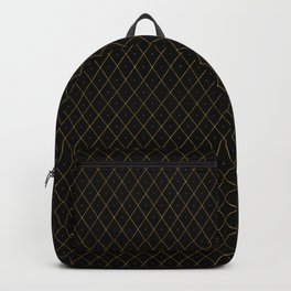 Luxury Gold Argyle - Black (Small Pattern) Backpack
