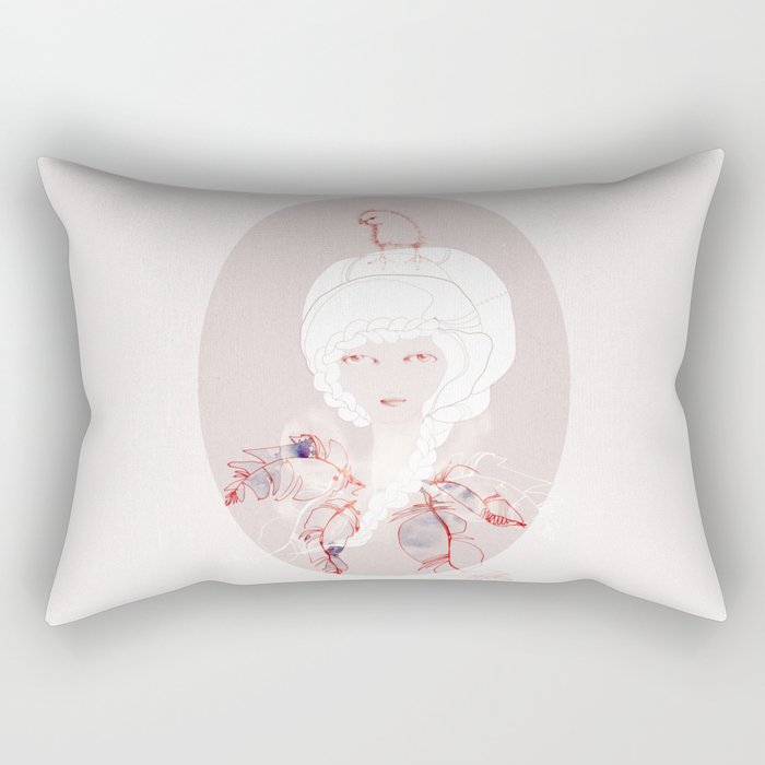 Portrait with Chick Rectangular Pillow