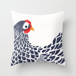 chicken stamp Throw Pillow