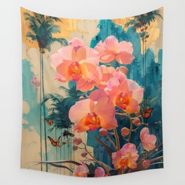 Mountain Orchids Wall Tapestry