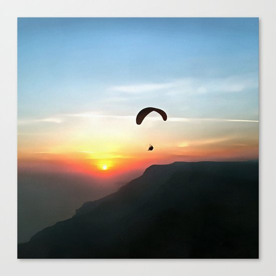 Sunset Paraglide Canvas Print