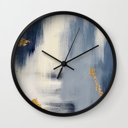 Blue and Gold Ikat Abstract Pattern #2 Wall Clock | Homedecor, Abstract, Gold, Zgallerie, Chic, Blueandgold, Stylish, Painting, Blue, Goldleaf 