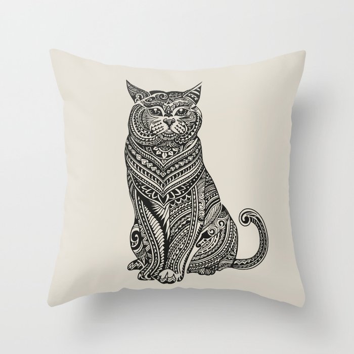 Polynesian British Shorthair cat Throw Pillow