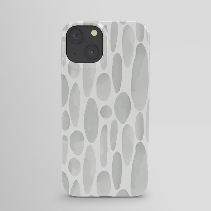 French Gray Paint Puddles - Watercolor iPhone Case