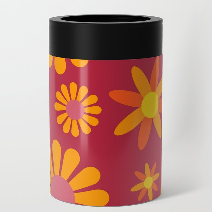Groovy Flower Pattern Can Cooler