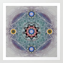 Sacred Resonance Cosmic Mandala Print Art Print | Tapestry, Geometric, Duvet, Tribal, Unique, Trippyart, Sacredart, Pattern, Bedroom, Decor 