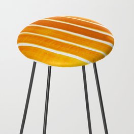Curved Big Stripes in orange Counter Stool