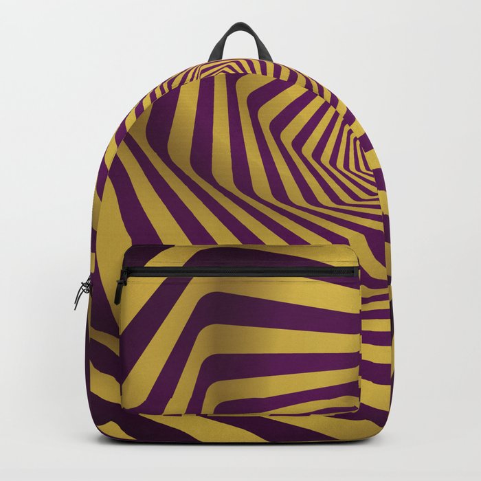 Purple & Gold Color Psychedelic Design Backpack