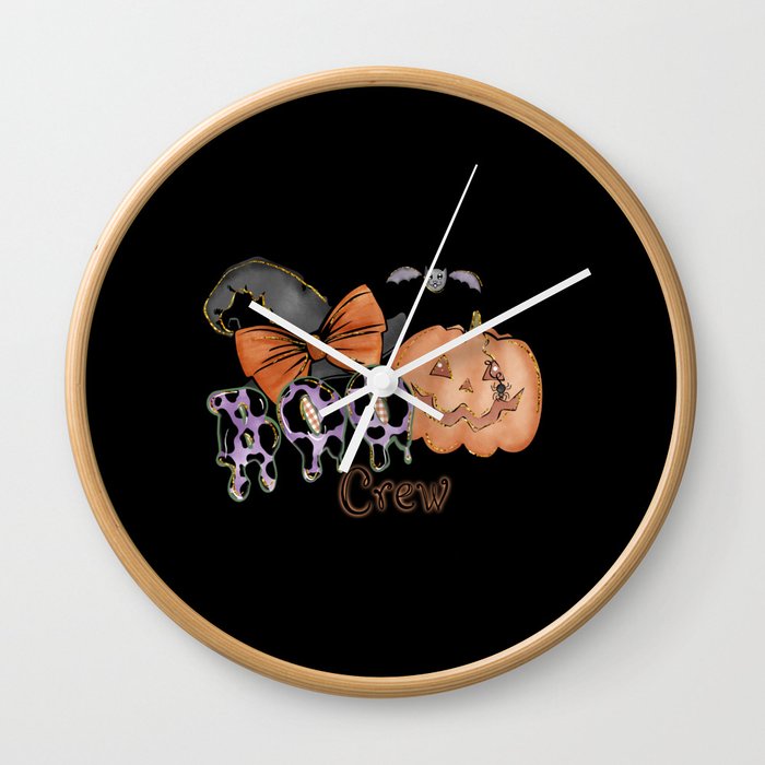 Boo Crew funny Halloween Spider Ghost Wall Clock