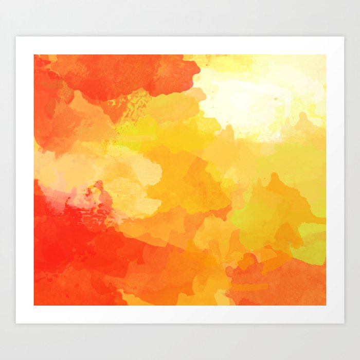 Colorful Abstract - red orange pattern Art Print