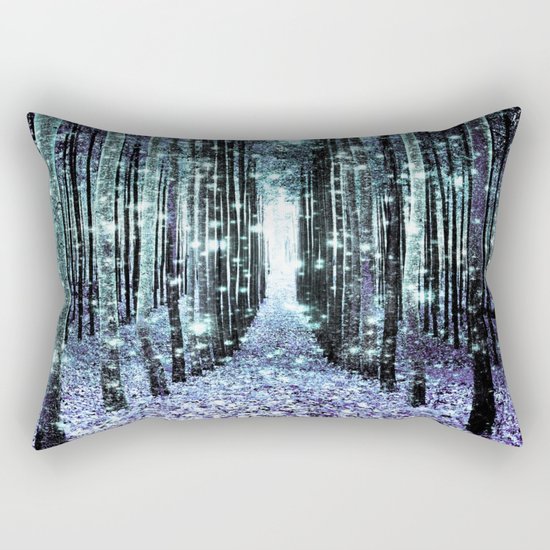 Magical Forest Lavender Aqua/Teal Rectangular Pillow