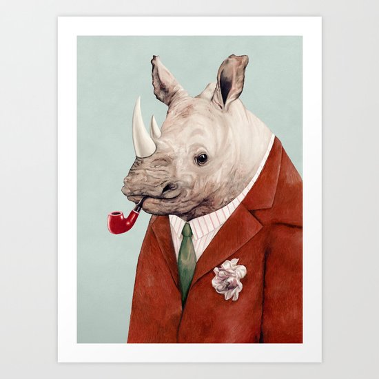 Rhino Art Print