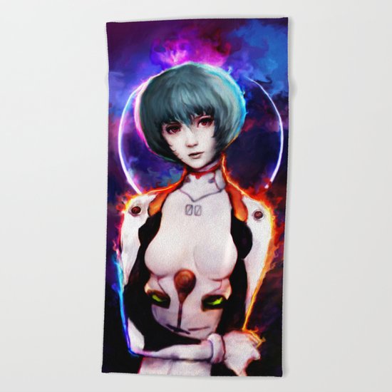 rei ayanami Beach Towel