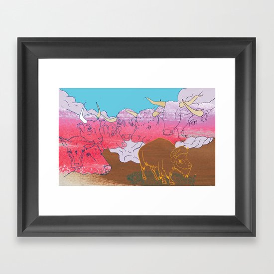 WHERE THE BUFFALO ROAM? Framed Art Print