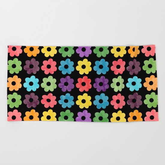 Colorful Floral Pattern V Beach Towel