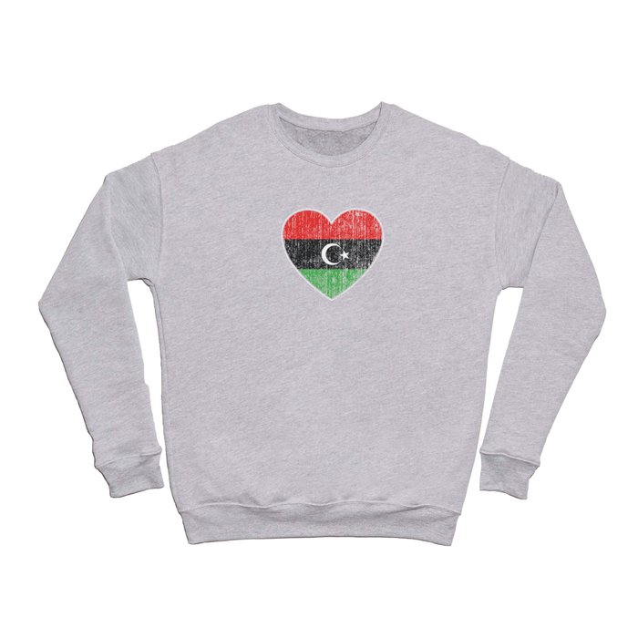Lybia Flag Love Heart Crewneck Sweatshirt