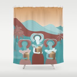 Tropical Retro Shower Curtain