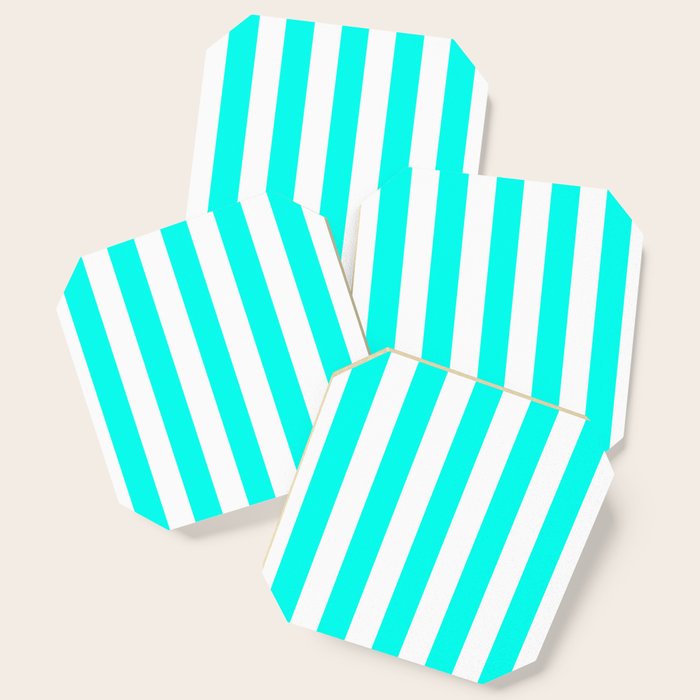 Turquoise blue - solid color - white vertical lines ...