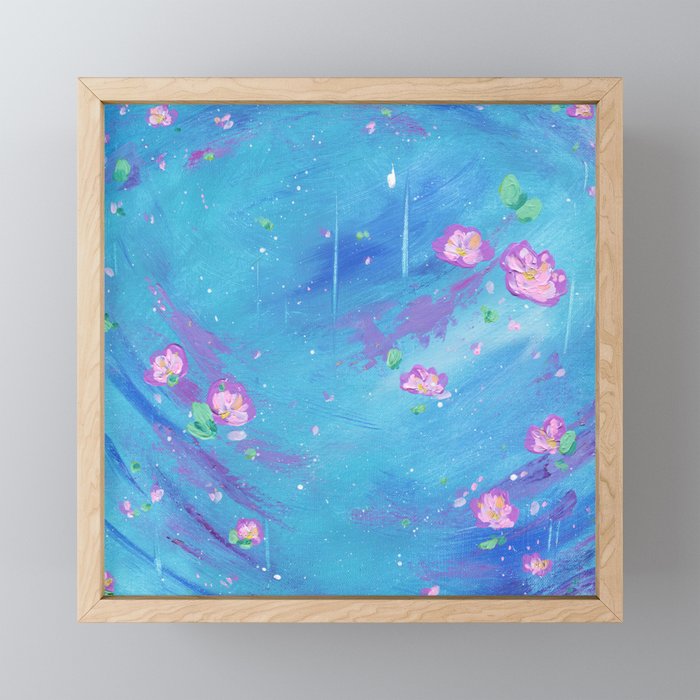 Cosmic Flowers Framed Mini Art Print