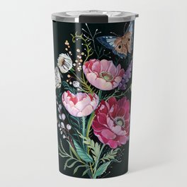 Butterfly Floral Bouquet Travel Mug