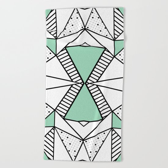Ab Lines and Spots Mint Beach Towel