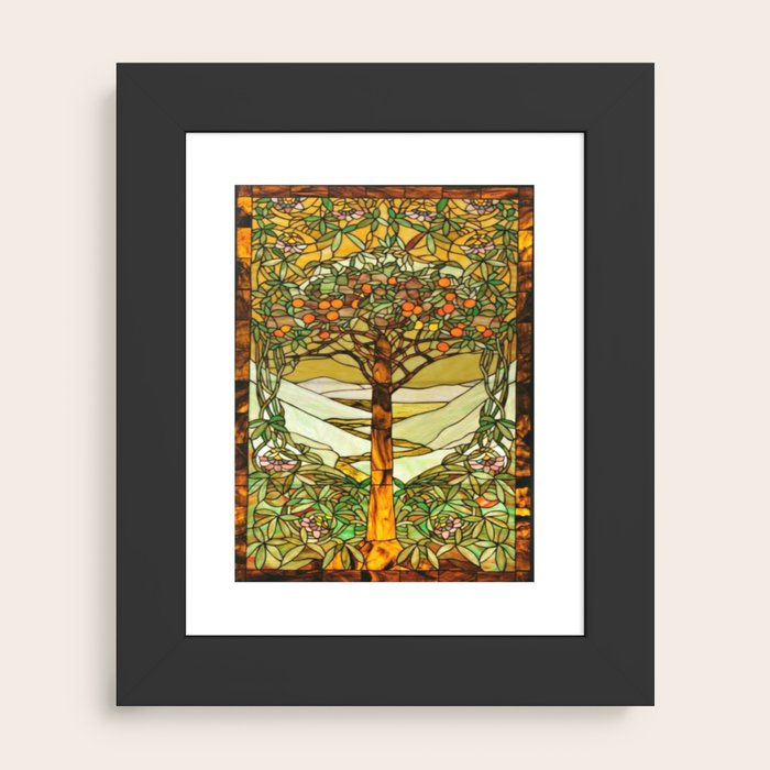 Louis Comfort Tiffany - Stained glass. Tree of life Art Print by