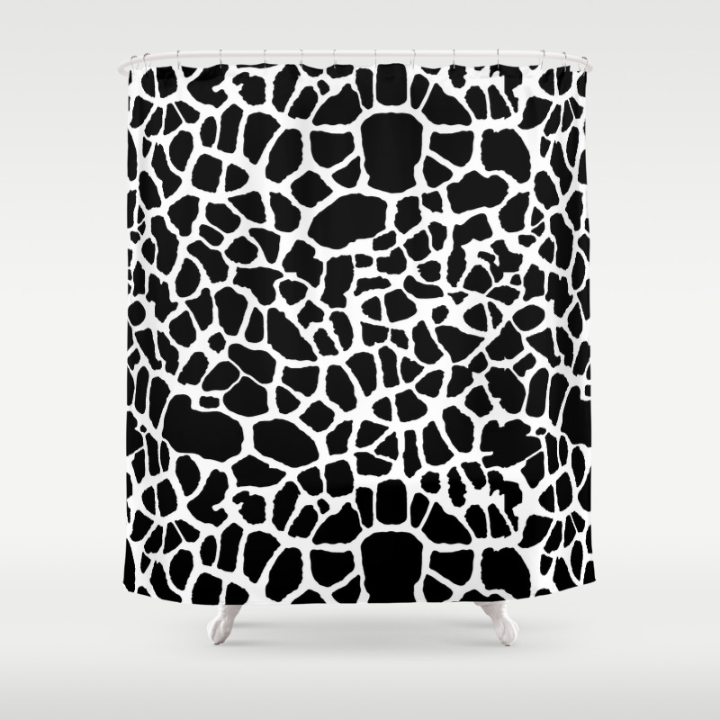 Chic Black And White Giraffe Print Girly Animal Pattern Shower